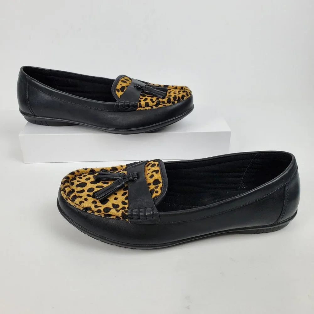 Hotter Comfort Concept Abbeyville Calf Hair Loafer Shoe Size US 7